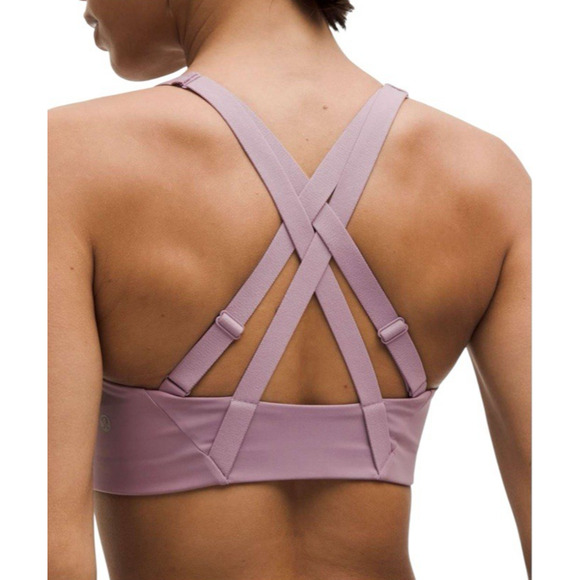 Lululemon Energy Sports Bra High Support Size 38C Zip Front‎ Lavender Crossback - Picture 6 of 11